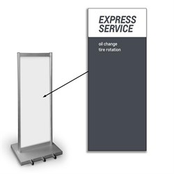 CHEVROLET EXPRESS SERVICE TOWER SIGN GRAPHIC - OIL CHANGE/TIRE ROTATION