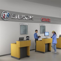 Buick GMC Modular Service Advisor Desk with Pencil Drawer