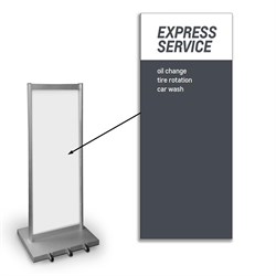 CHEVROLET EXPRESS SERVICE TOWER SIGN GRAPHIC - OIL CHANGE/TIRE ROTATION/CAR WASH