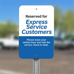 Chevy Parking Sign Express Service Customers